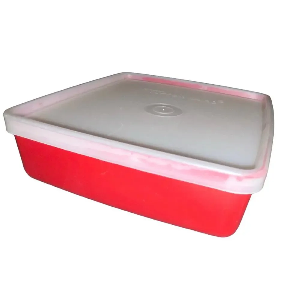 Tupperware Square Away Sandwich Box Food Storage Container Lid 670 671 Vintage